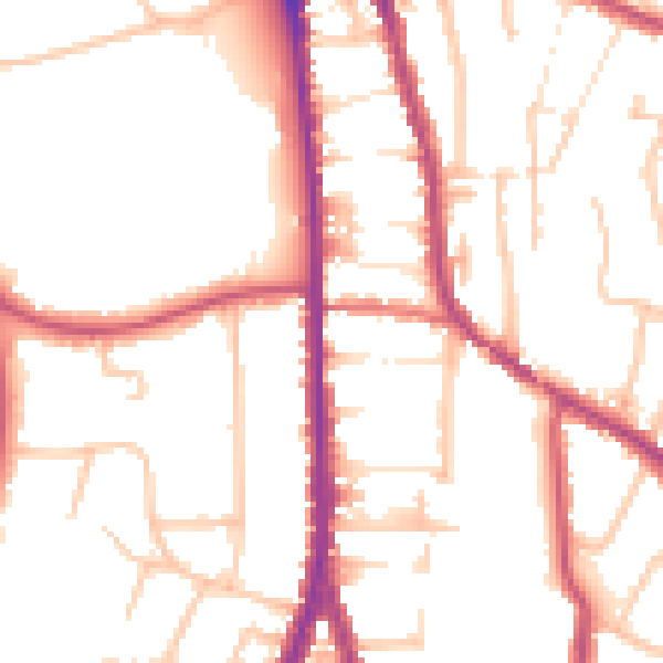 Daytime road noise heatmap for CR2 6EH