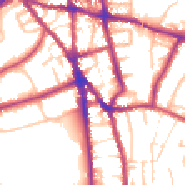 Daytime road noise heatmap for CR2 6PA