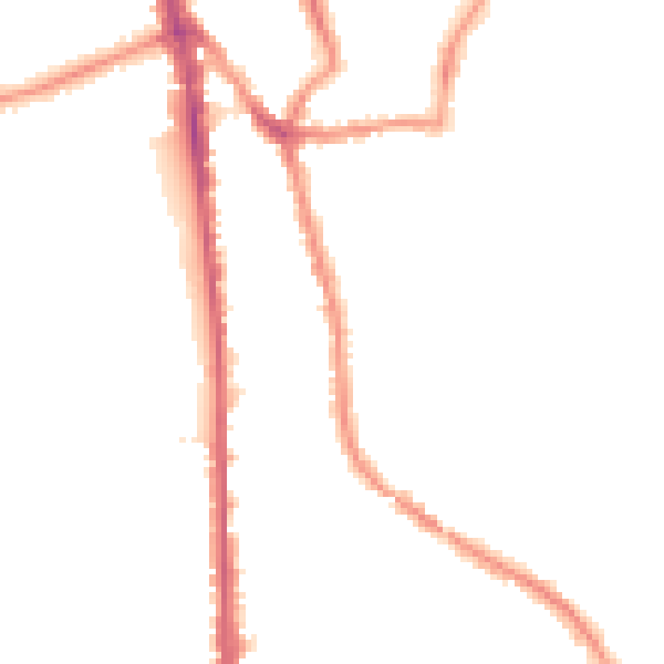 Night-time road noise heatmap for CR2 6PG