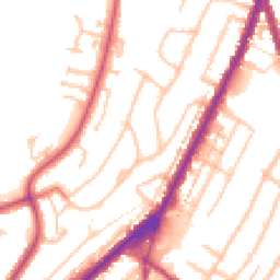 Daytime road noise heatmap for CR2 6QQ