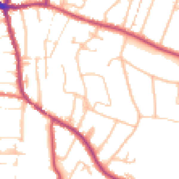 Daytime road noise heatmap for CR2 7AF