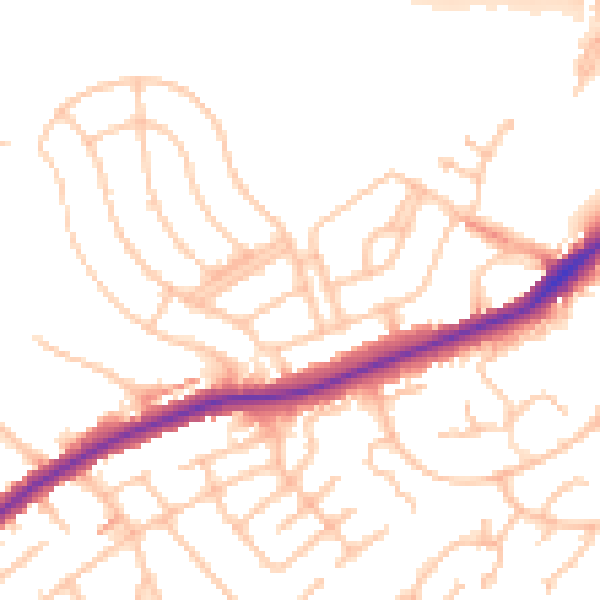 Daytime road noise heatmap for CR2 8HX