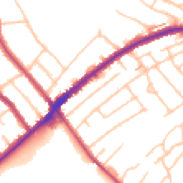 Daytime road noise heatmap for CR2 8PJ