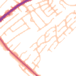 Daytime road noise heatmap for CR2 8PU