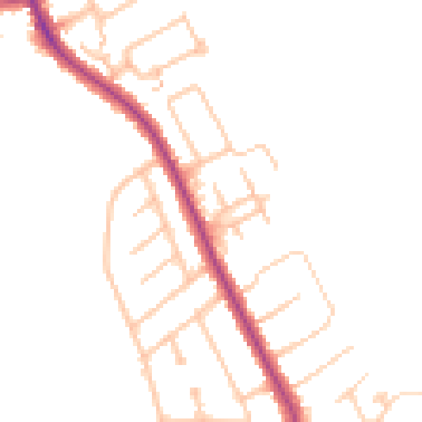 Daytime road noise heatmap for CR2 9BL