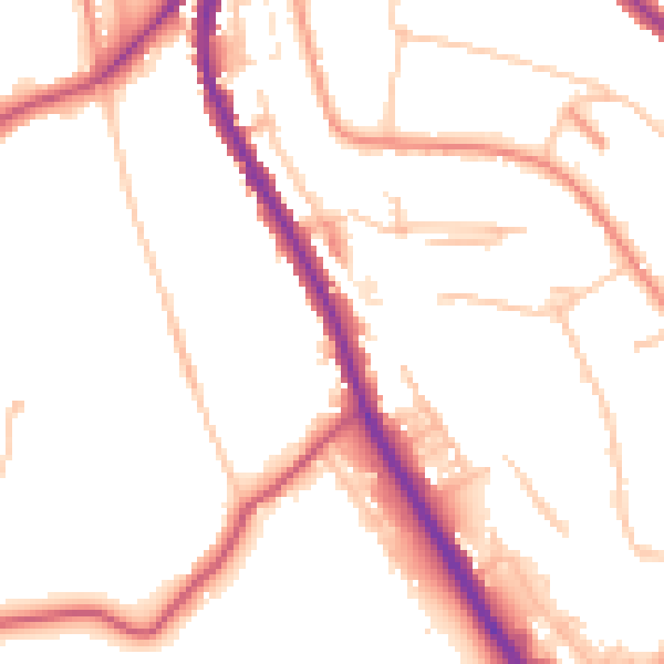Daytime road noise heatmap for CR3 0BB