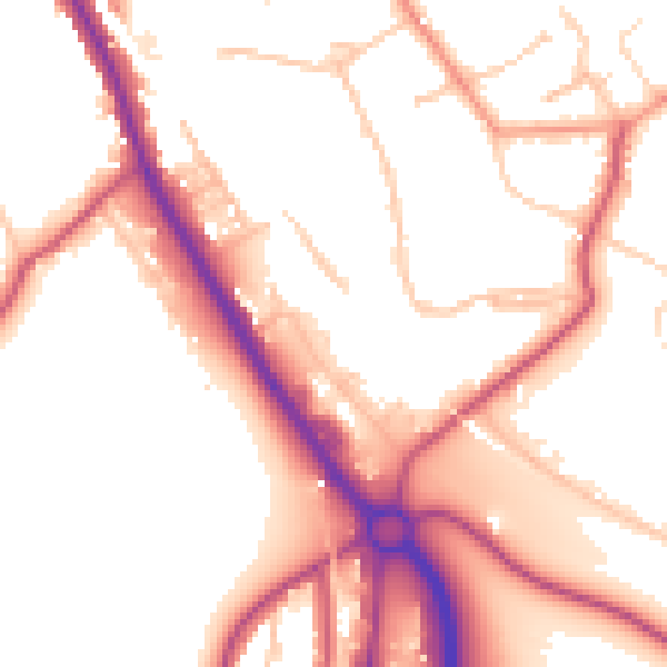 Daytime road noise heatmap for CR3 0BX