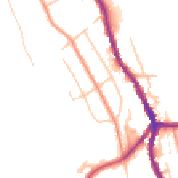 Daytime road noise heatmap for CR3 0DN