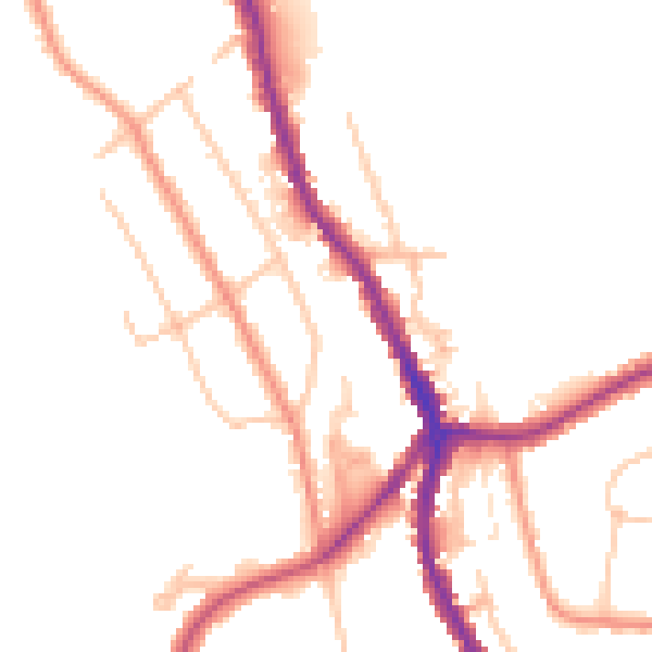 Daytime road noise heatmap for CR3 0DR