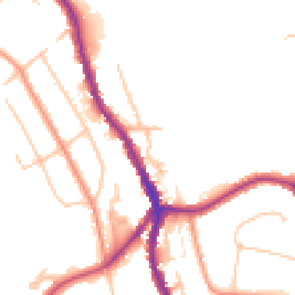 Daytime road noise heatmap for CR3 0EZ