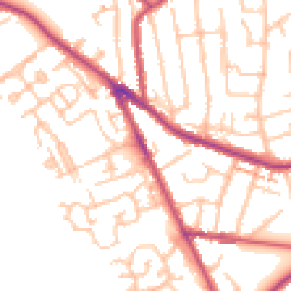 Daytime road noise heatmap for CR3 5NU
