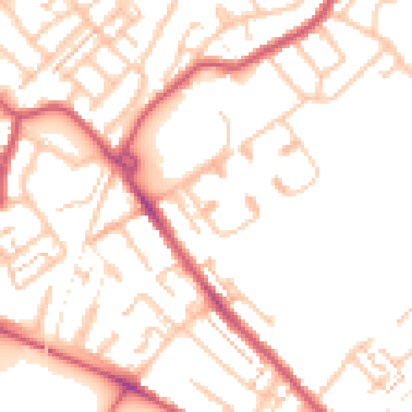 Daytime road noise heatmap for CR4 1BS