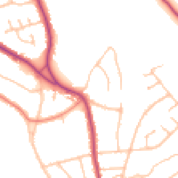 Daytime road noise heatmap for CR5 1HA