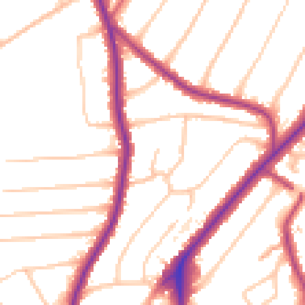 Daytime road noise heatmap for CR5 2AY
