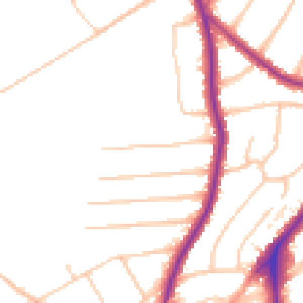 Daytime road noise heatmap for CR5 2EN