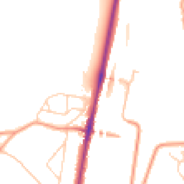 Daytime road noise heatmap for CR5 3EB