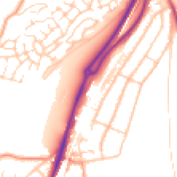 Daytime road noise heatmap for CR5 3FH
