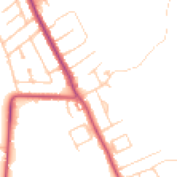 Daytime road noise heatmap for CR6 9AE