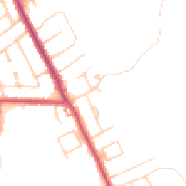 Daytime road noise heatmap for CR6 9AG