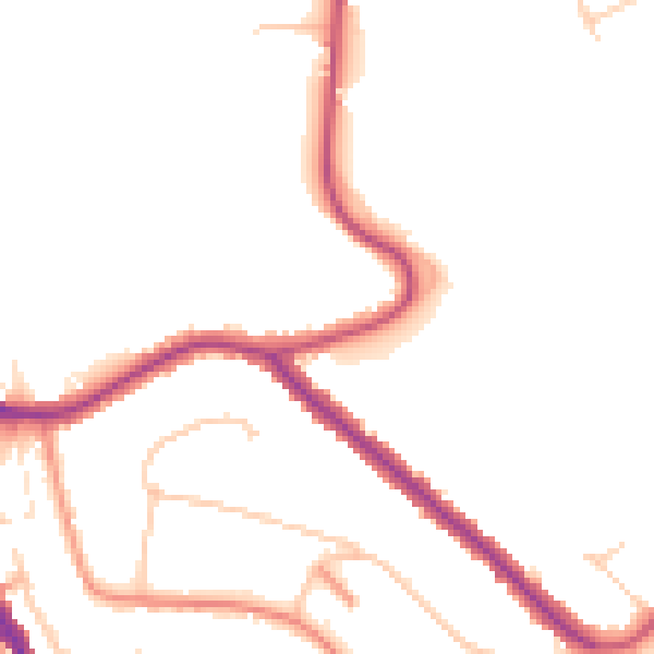 Daytime road noise heatmap for CR6 9AS
