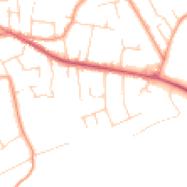 Daytime road noise heatmap for CR6 9BT