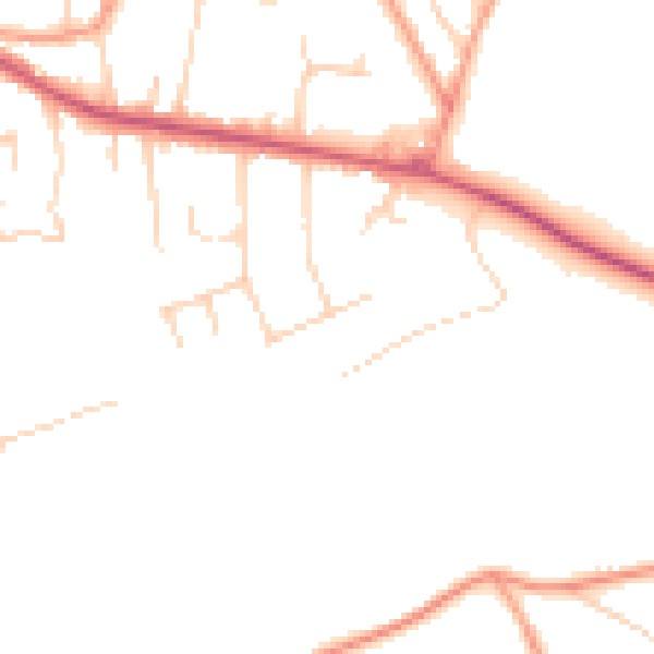 Daytime road noise heatmap for CR6 9DH