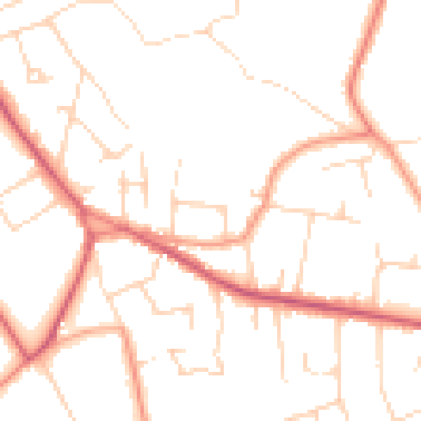 Daytime road noise heatmap for CR6 9SB