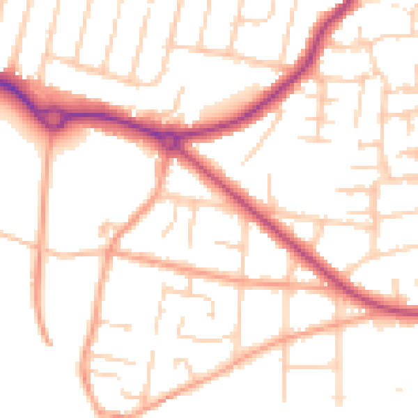 Daytime road noise heatmap for CT11 0LN