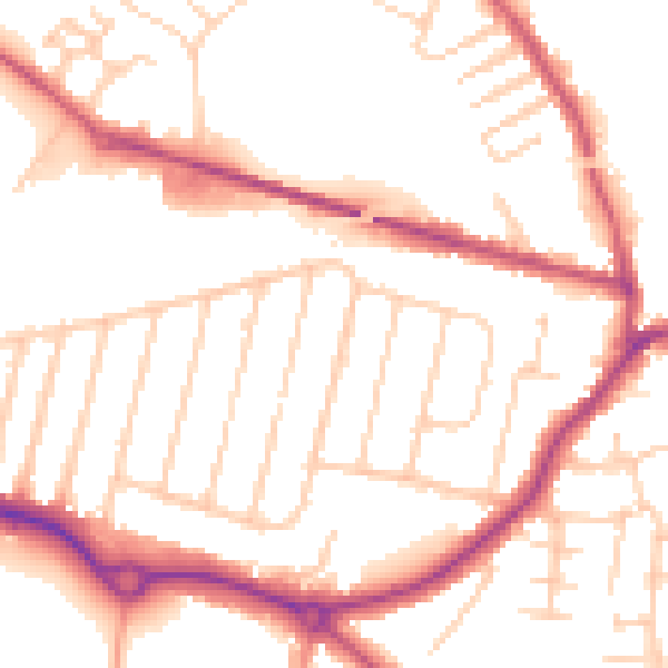 Daytime road noise heatmap for CT11 0PZ