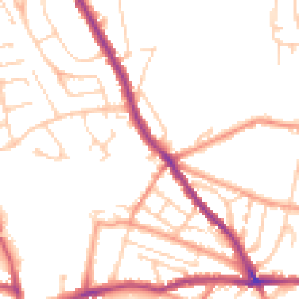 Daytime road noise heatmap for CT11 7SQ