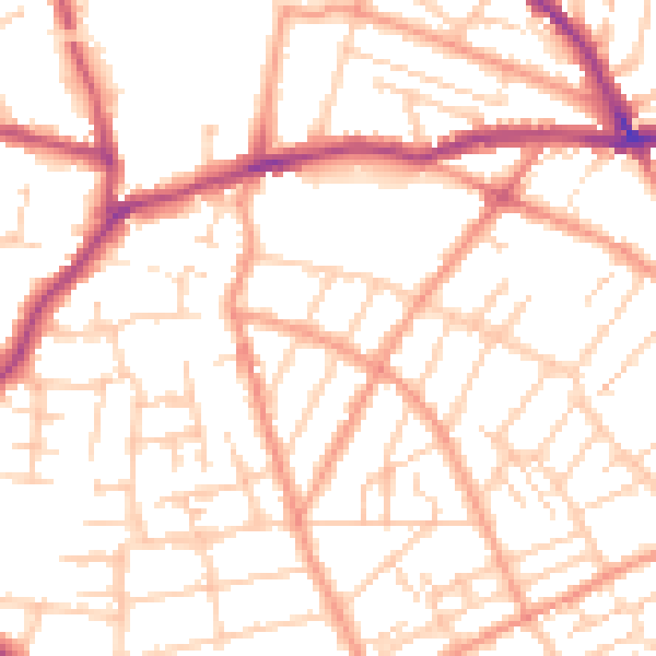 Daytime road noise heatmap for CT11 9RD