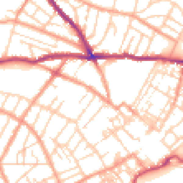 Daytime road noise heatmap for CT11 9TY