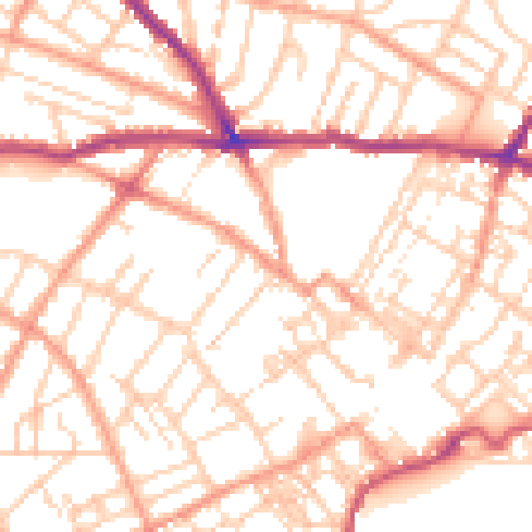 Daytime road noise heatmap for CT11 9UA