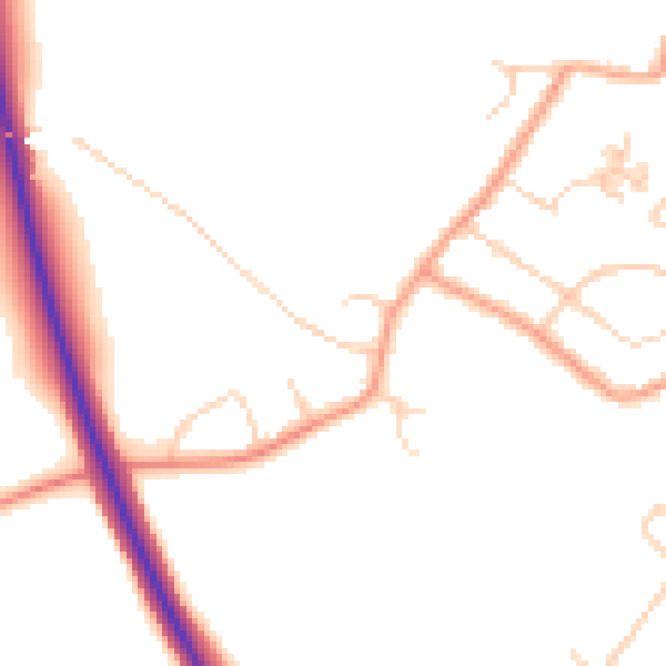 Daytime road noise heatmap for CT13 0BB
