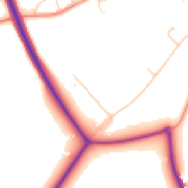 Daytime road noise heatmap for CT13 0DE
