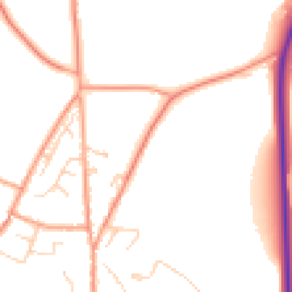 Daytime road noise heatmap for CT13 0DN