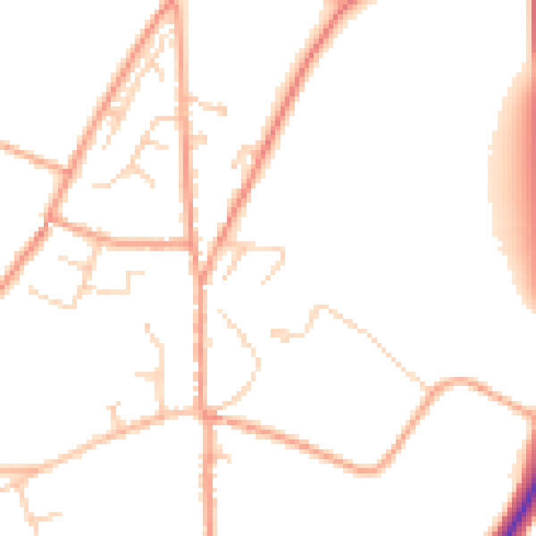 Daytime road noise heatmap for CT13 0DS