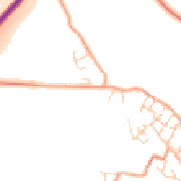 Daytime road noise heatmap for CT13 9JA