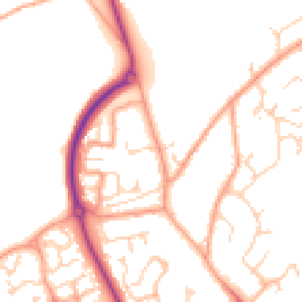 Daytime road noise heatmap for CT18 7AX