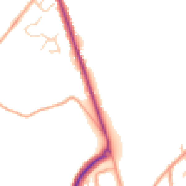 Daytime road noise heatmap for CT18 7AY