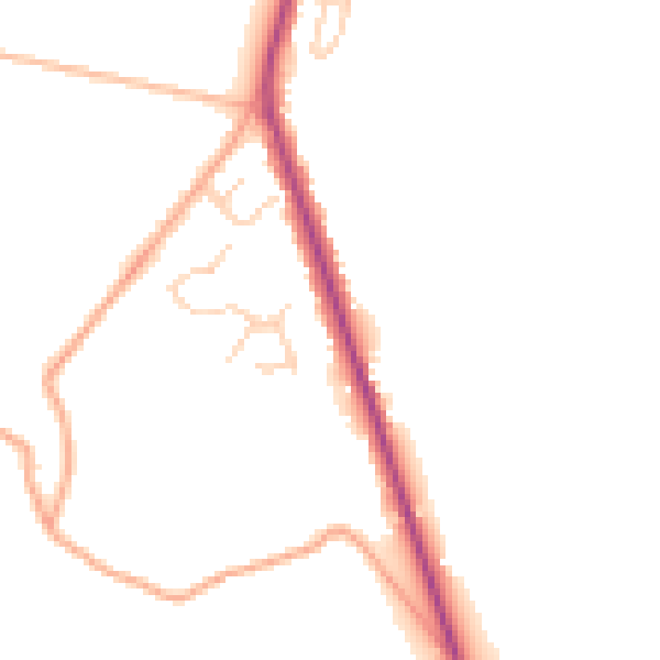 Daytime road noise heatmap for CT18 7BB