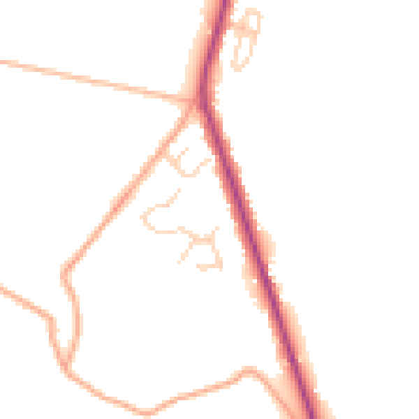 Daytime road noise heatmap for CT18 7BD