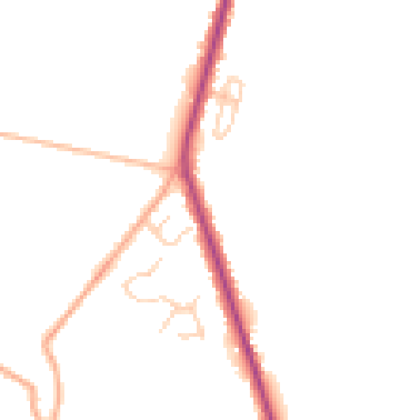 Daytime road noise heatmap for CT18 7BE
