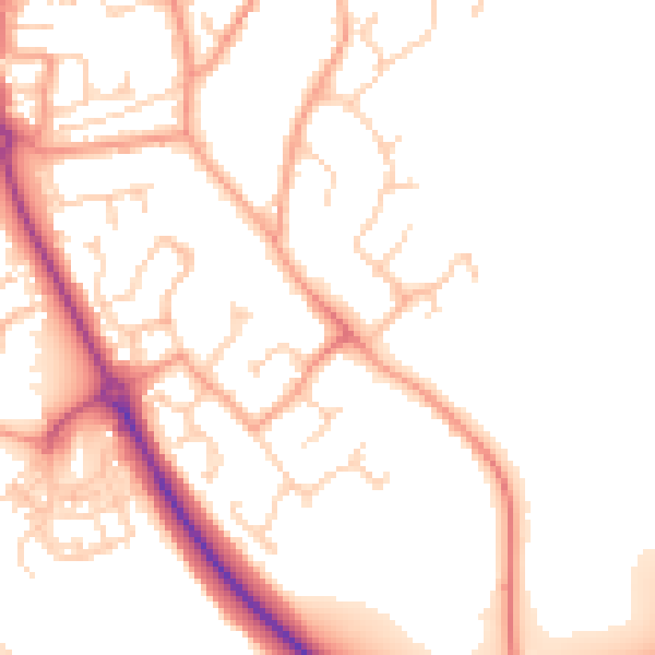 Daytime road noise heatmap for CT18 7BP