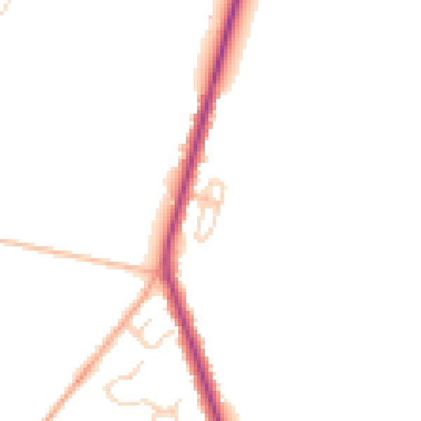 Daytime road noise heatmap for CT18 7BQ