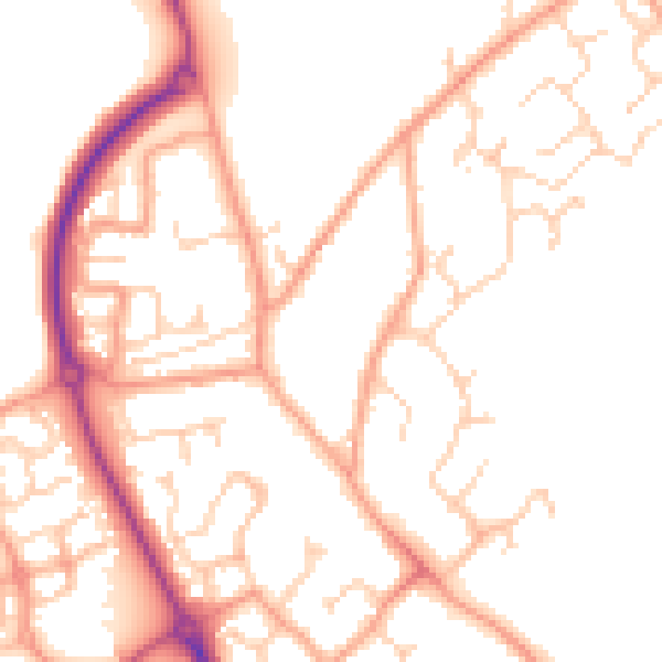 Daytime road noise heatmap for CT18 7BU