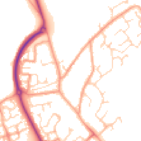 Daytime road noise heatmap for CT18 7DD