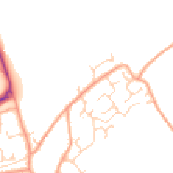 Daytime road noise heatmap for CT18 7DE