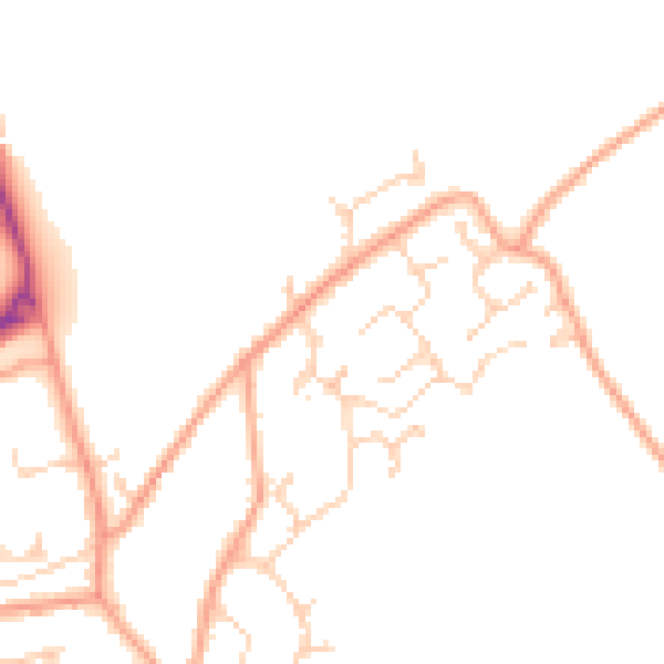 Daytime road noise heatmap for CT18 7DH