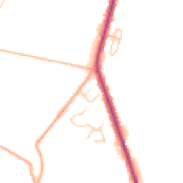 Daytime road noise heatmap for CT18 7DP